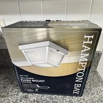 Hampton Bay 280 706 Small Outdoor Flush Mount 2-LIGHT Translucent Glass White. Fixed Price $34.99.