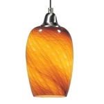 Handblown Glass Amber Ripple 1-LIGHT Hue Pendant By ET2 Lighting. Fixed Price $20.00.