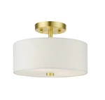 Livex Meridian 2-LIGHT 11-IN Satin Brass Incandescent Semi-flush Mount. Fixed Price $89.99.