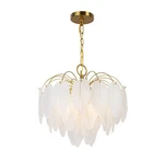 Artcraft Alessia 4 Light Chandelier, Brushed Brass/white - AC11780BR. Fixed Price $690.00.