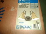 Thomas Lighting Retro Bronze Wall Sconce With Olive Silk Shades M1727-11. Fixed Price $29.99.