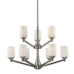 Z-lite 410-9 Nickel Montego 9-LIGHT 2 Tier Chandelier With Matte Opal Shade. Fixed Price $232.57.