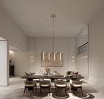 Led Satin Nickel Pendant Light 4 Rectangle Rings Chandelier Dimmable Etl Listed. Fixed Price $49.99.