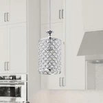 Edvivi Marya 1-LIGHT Chrome Crystal Drum Pendant Glam Lighting. Fixed Price $70.38.