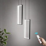 Modern Kitchen Pendant Light Fixture Black 18W Led 2 Rings Rect.... Fixed Price $134.88.