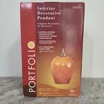 Portfolio Pendant 148380 Interior Aurora Leopard Murano With Copper Decorative. Fixed Price $25.99.