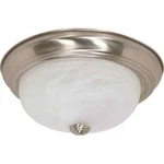 Satco 2-LIGHT Brushed Nickel Flush Mount With Alabaster Glass. Fixed Price $18.95.
