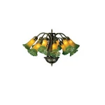 Meyda Lighting 20'W Amber/green Pond Lily 12 Lt Chandelier, - 15997. Fixed Price $727.05.
