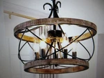 Oaks Aura Farmhouse 5-LIGHT Weathered Wood Cage Rustic Chandelier Ceiling. Fixed Price $82.60.