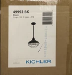 Kichler Pendant Light Model 49992 Bk Pier 1 Black New Open Box. Fixed Price $199.00.