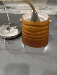 Hampton Bay Adjustable Track Pendant Amber Matte Glass Shade. Fixed Price $25.00.