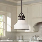 Quoizel Grant 8" Wide Palladian Bronze White Glass Mini Pendant. Fixed Price $220.99.