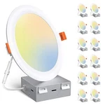 Amico 12 Pack 6 Inch 3CCT Ultra-thin Led Recessed Ceiling Light With Junction Bo. Fixed Price $251.99.