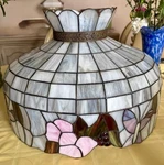 Vintage Tiffany Style Butterfly Stained Glass Light Fixture Ceiling Chandelier. Fixed Price $125.00.