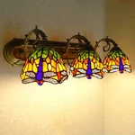 Wall Sconce Tiffany Vanity Fixtures 3-LIGHT Stained Glass Lampshade. Fixed Price $79.07.