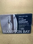 Hampton Bay Gillian 1-LIGHT Brushed Nickel With Hammered Glass Shade Pendant. Fixed Price $22.67.
