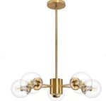 Kco Lighting Modern 6-LIGHT Sputnik Chandelier With Clear Glass Globe Mid Centur. Fixed Price $35.00.