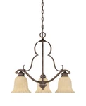 Forged Sienna Warm Amber Glazed Glass 3 Light Chandelier Orig $210. Fixed Price $71.99.