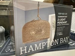 Hampton Bay Summer Point 2-LIGHT Pendant Natural Rattan Woven Shade. Fixed Price $75.00.