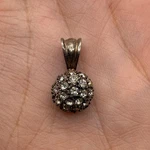 Vintage Elegant 925 Silver Rhinestone Pendant Ball Jewelry Mini Crystals. Fixed Price $12.00.