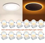 4 Inch And 6 5CCT Led Recessed Lighting With Night Light,can Lights,us Ship. Fixed Price $76.00.
