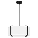 Dsi Lighting Brookley 18 4-LIGHT Matte Black Pendant White Fabric Shade. Fixed Price $83.99.
