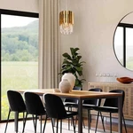 Merra Modern 1-LIGHT Gold Pendant With Tiered Unique Crystal Shade. Fixed Price $31.19.