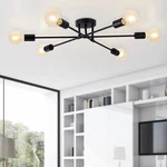 6-LIGHT Sputnik Chandeliers, Black Modern Semi Flush Mount Ceiling With.... Fixed Price $62.31.