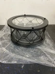 Jazava HDZW22-F 12" 2-LIGHT Black Flush Mount With Seeded Glass Shade. Fixed Price $86.99.