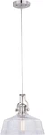 Vaxcel Lighting P0273 Nickel Beloit Single 12"W Pendant With Glass Shade. Fixed Price $179.99.