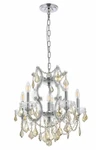 Kitchen Or Dining Room Chrome With Golden Teak Crystal Chandelier Light Fixture. Fixed Price $747.91.