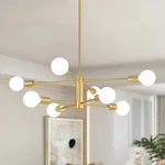 Gold Sputnik Chandelier 8-LIGHT Modern Fixture For Dining Room Living Spaces. Fixed Price $126.99.