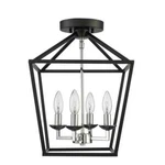 Home Decorators Weyburn 16.5 In. 4-LIGHT Black/chrome Semi-flush Ceiling. Fixed Price $44.95.