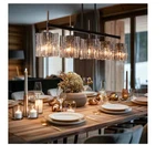 Lnc Echonalyri Modern 5-LIGHT Glam 35.4 In. W Black Brass Island Chandelier. Fixed Price $239.92.