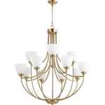 Quorum Enclave Light 35' Chandelier, Aged Brass 6059-12-80. Fixed Price $364.99.