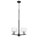 Monarch 3-LIGHT Chandelier Textured Black With Satin Nickel. Fixed Price $346.00.