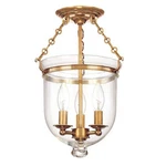 Used Hudson Valley Lighting 251-AGB-C1 Hampton Three Flush Mount 10.25. Fixed Price $637.50.