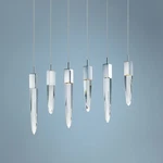 ET2 Quartz 39 1/4"W Nickel Led Kitchen Island Light Pendant. Fixed Price $1748.00.