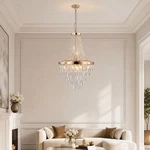 20" K9 Crystal Chandelier French Gold Pendant Light Fixture Elegant Hanging Lamp. Fixed Price $149.99.