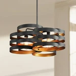 Zia Black Gold Metal Hanging Chandelier 25 1/2" Wide Modern 6-LIGHT Fixture. Fixed Price $899.99.