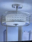 Toberon Fixture 14IN. 1-LIGHT Brushed Nickel Led Semi Flush Ceiling. Fixed Price $60.00.