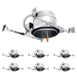 6-PACK 6IN. Aluminum Air Tight Ic Rated New Construction Recessed Housing For Sh. Fixed Price $82.41.
