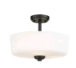 Z-lite 220SF3 Arlington Light 15"W Semi-flush Drum Ceiling Matte Black. Fixed Price $99.99.