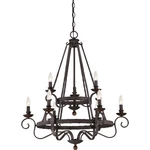 Quoizel NBE5009 Black Noble 9-LIGHT 2 Tier Chandelier. Fixed Price $1080.79.