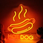 Hot Dog Neon Sign Wall Decor Fast Food Led Light For Restaurant, Kitchen, Party. Fixed Price $25.69.