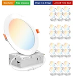 Parmida 24 Pack 6 Inch 5CCT Ultra-thin Led Recessed Ceiling Light With Juncti.... Fixed Price $203.30.