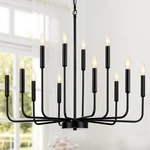 Gifarich 12-LIGHT Black Industrial Chandelier. Fixed Price $179.99.