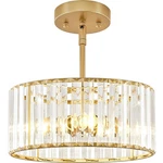 Gold Crystal Chandelier, Small Modern Semi Flush Mount Ceiling Lig.... Fixed Price $84.22.