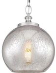 Feiss 12" Tabby Glass Pendant Lighting, Polished Nickel, P1317PN. Fixed Price $124.98.