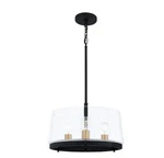 Quoizel 5055219 Whitlock 3-LIGHT Pendant Matte Black Brushed Brass Glass. Fixed Price $40.00.